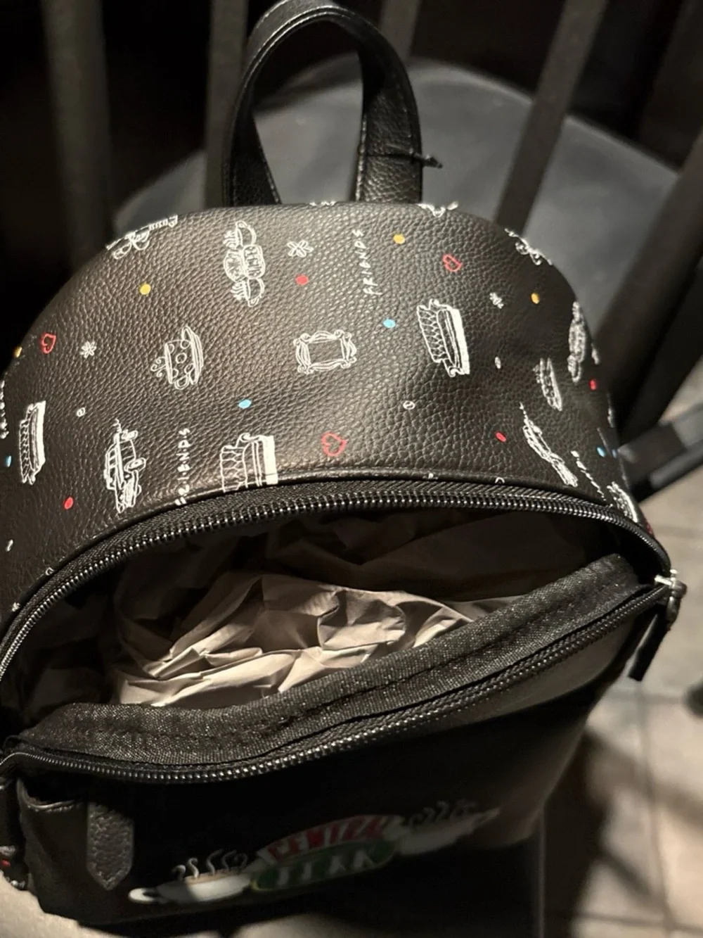 Danielle Nicole Black Central Perk Mini Backpack with Multicolor Accents - Picture 2 of 5
